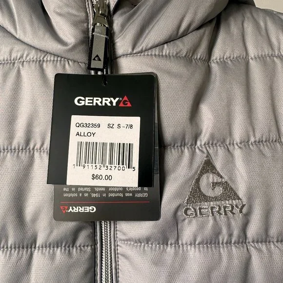 Gerry Kid's Girls' Irene Puffer Jacket hooded grey Size Small 7/8 NWT - Picture 4 of 7